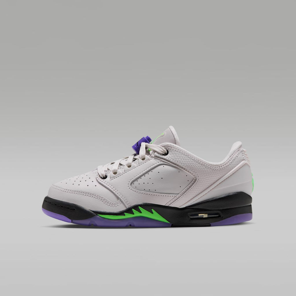 Air Jordan Sixty Plus Low Big Kids' Shoes - Light Bone/Laser Purple/Black/Scream Green - Image 1