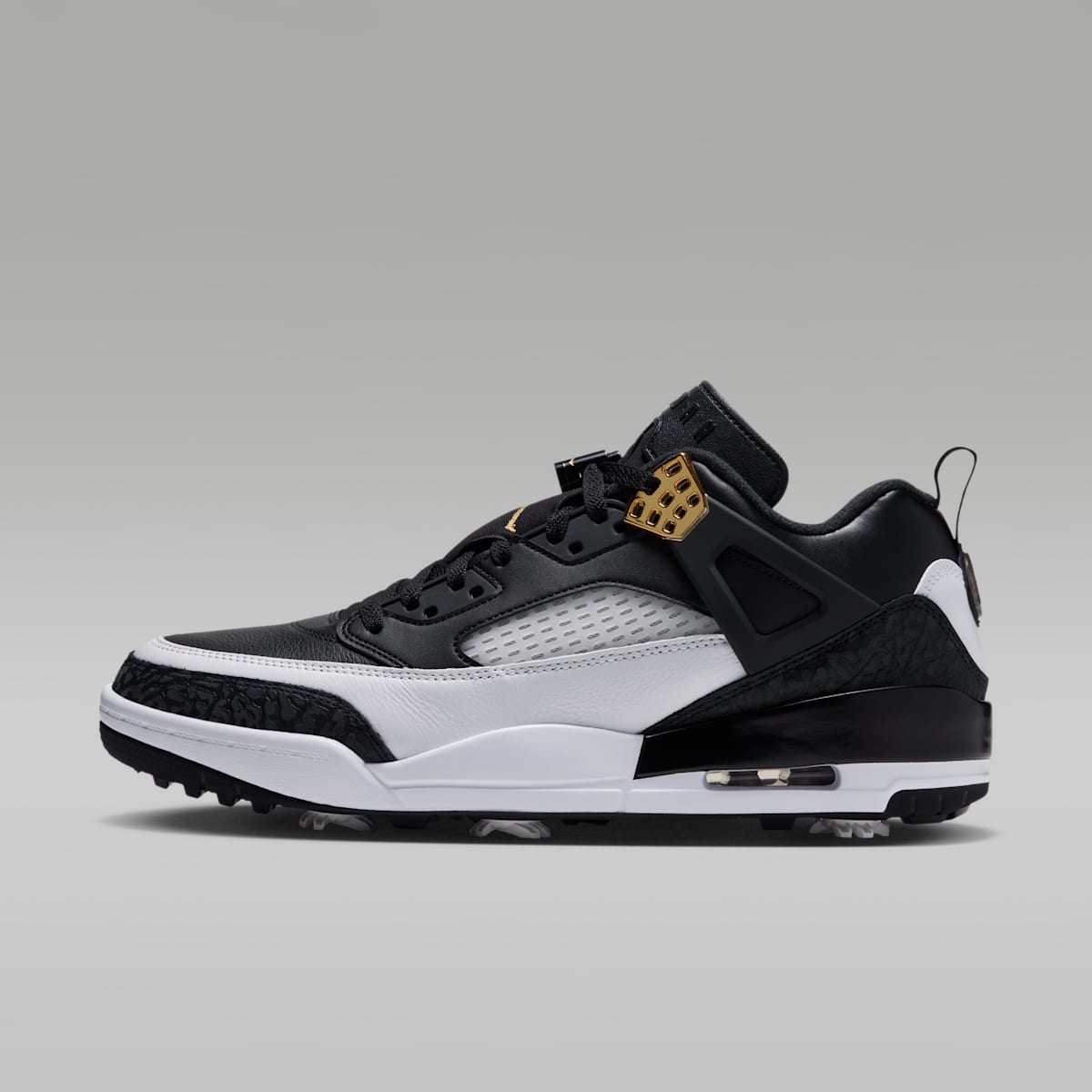 Jordan Spizike G Golf Shoes - Black/White/Phantom/Metallic Gold - Image 1
