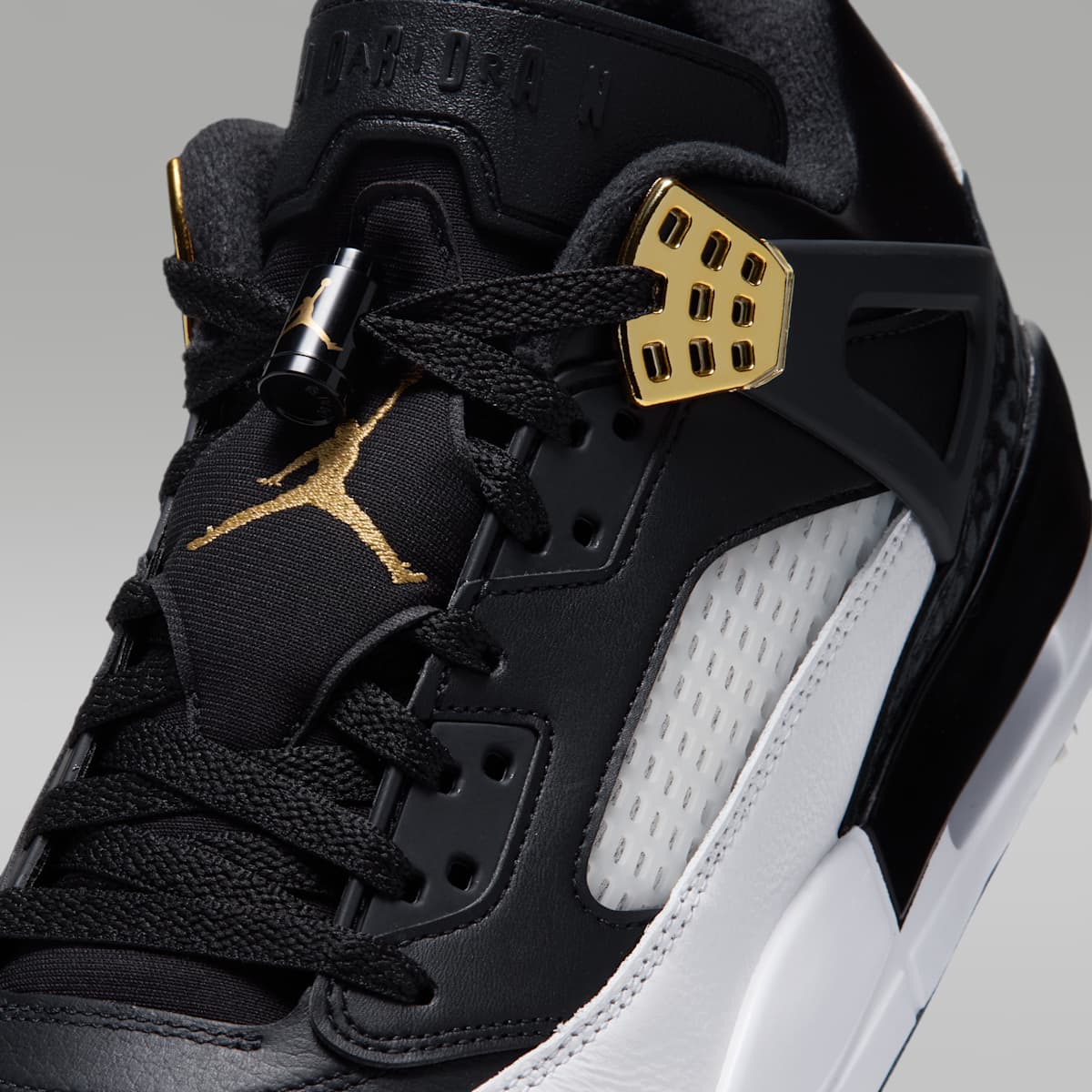 Jordan Spizike G Golf Shoes - Black/White/Phantom/Metallic Gold - Image 8