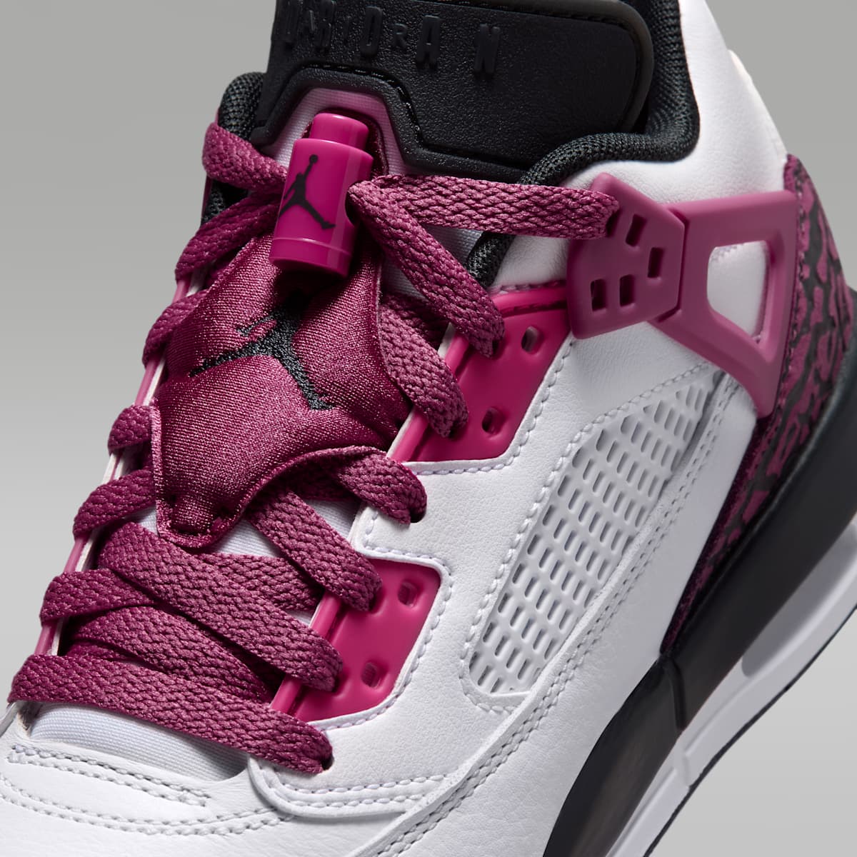 Jordan Spizike Low Big Kids' Shoes - White/Sweet Beet/Desert Pink/Off Noir - Image 7