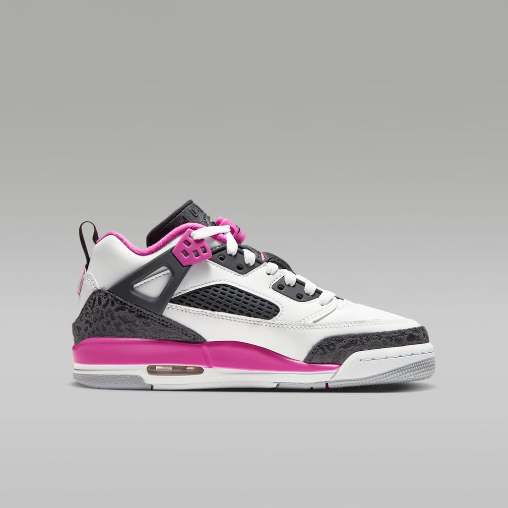 Jordan Spizike Low Big Kids' Shoes - White/Black/Anthracite/Laser Fuchsia