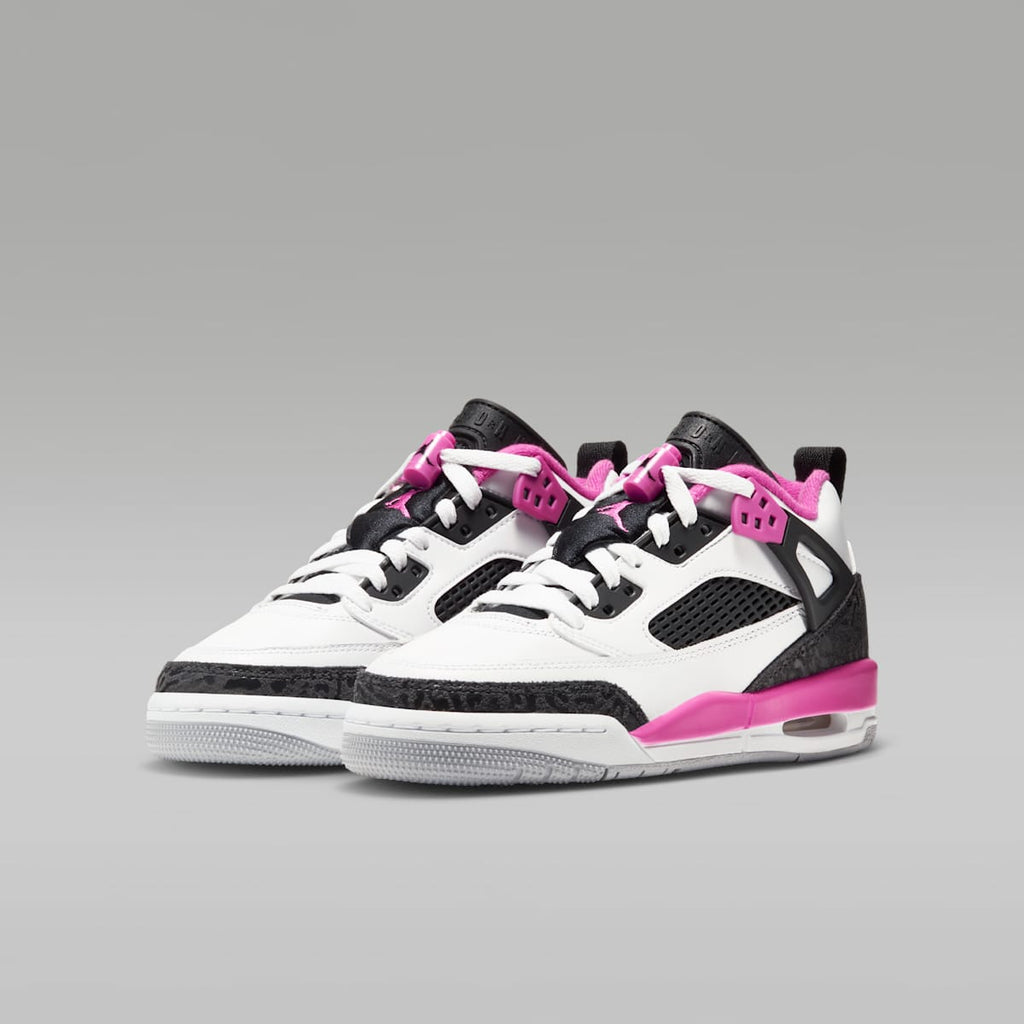 Jordan Spizike Low Big Kids' Shoes - White/Black/Anthracite/Laser Fuchsia