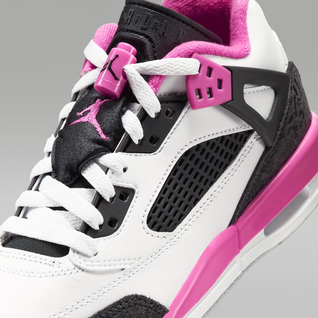 Jordan Spizike Low Big Kids' Shoes - White/Black/Anthracite/Laser Fuchsia