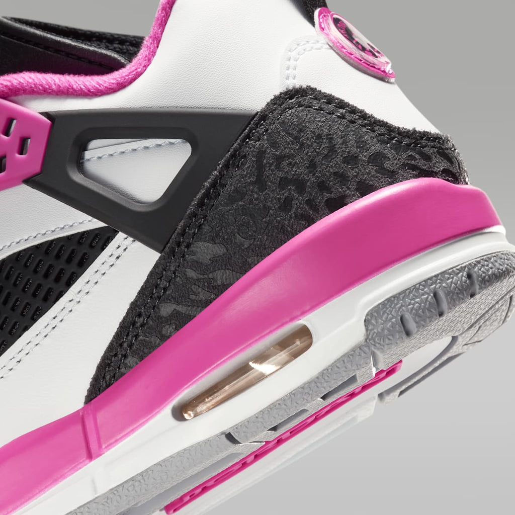 Jordan Spizike Low Big Kids' Shoes - White/Black/Anthracite/Laser Fuchsia