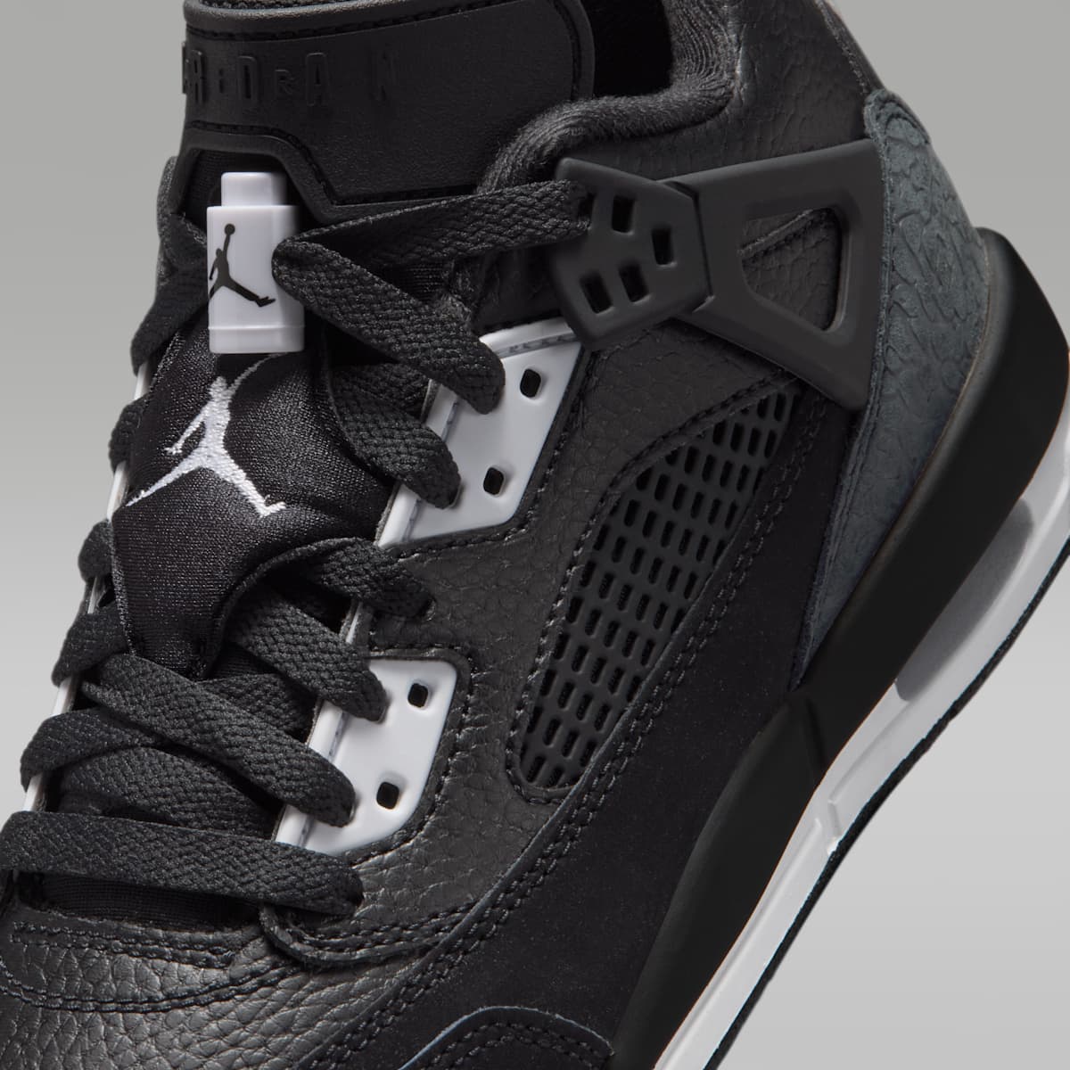 Jordan Spizike Low Big Kids' Shoes - Black/White/Anthracite/White - Image 7