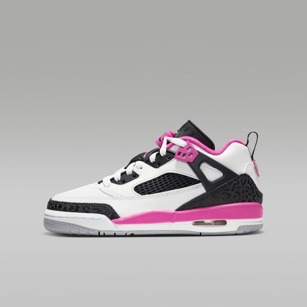 Jordan Spizike Low Big Kids' Shoes - White/Black/Anthracite/Laser Fuchsia