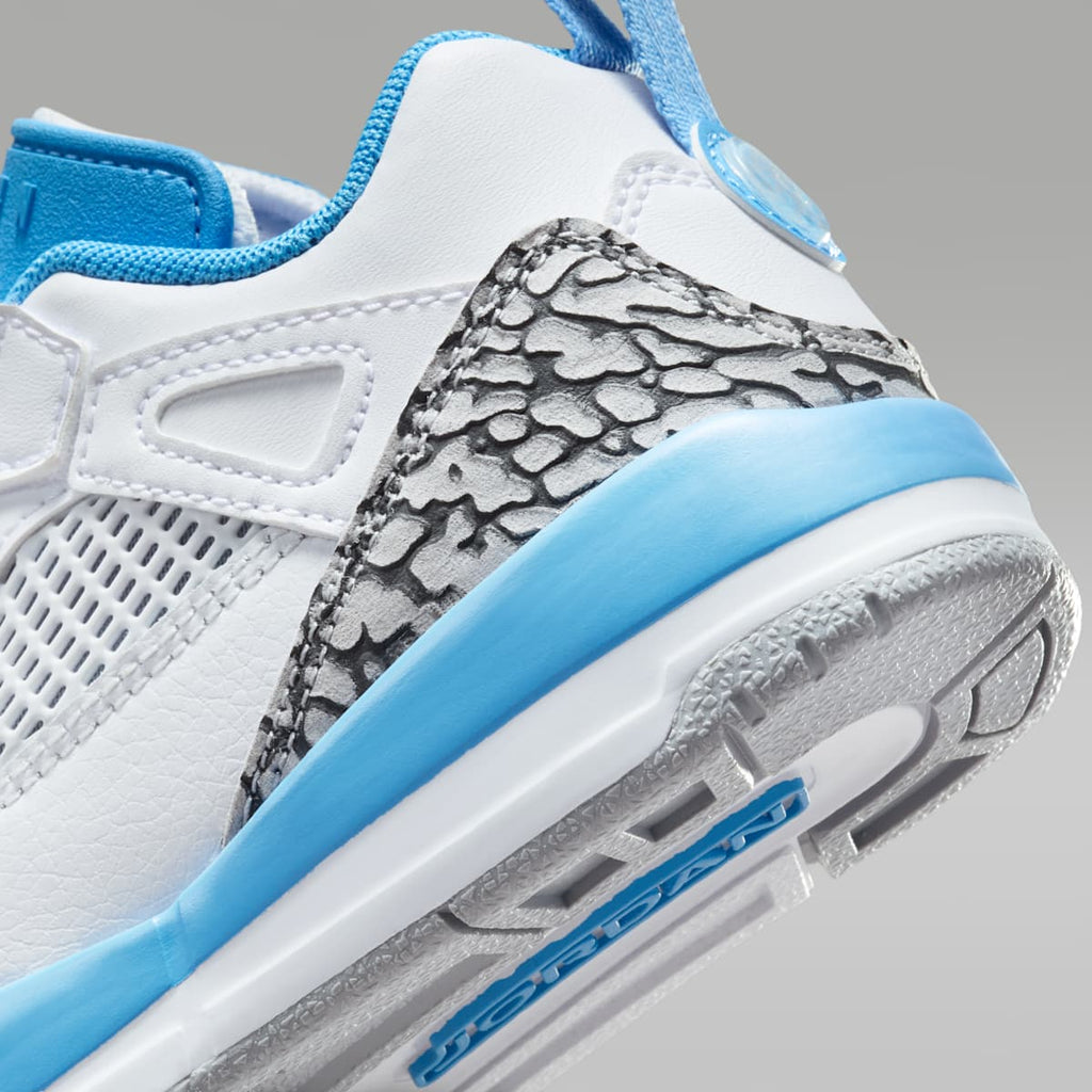Jordan Spizike Low Little Kids' Shoes - White/Wolf Grey/Anthracite/University Blue - Image 8