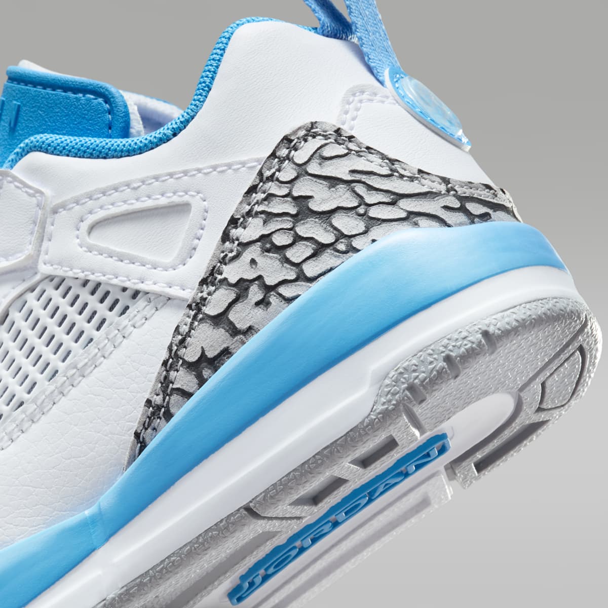 Jordan Spizike Low Little Kids' Shoes - White/Wolf Grey/Anthracite/University Blue - Image 8
