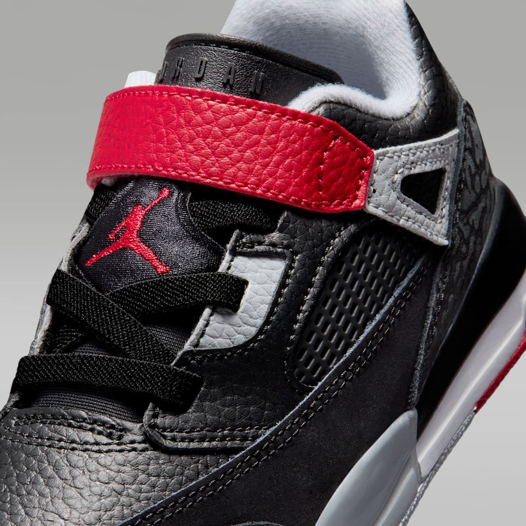 Jordan Spizike Low Little Kids' Shoes - Black/Wolf Grey/White/Gym Red - Image 7