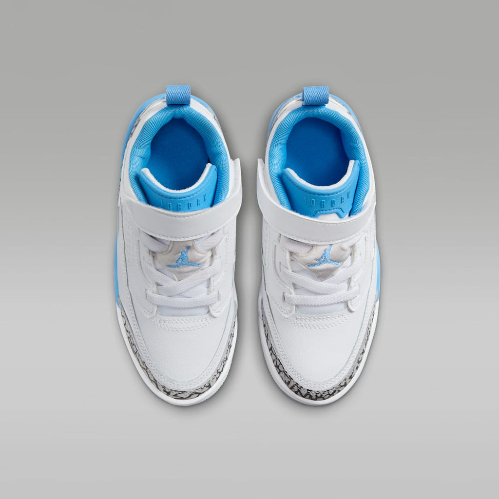 Jordan Spizike Low Little Kids' Shoes - White/Wolf Grey/Anthracite/University Blue - Image 4