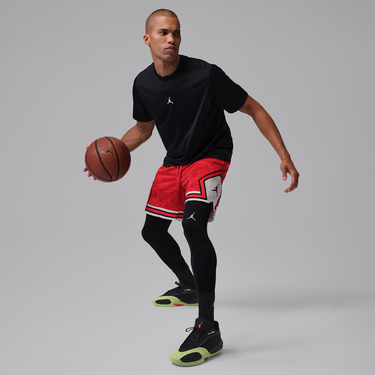Women's Jordan Triangle Basketball Shoes - Black/Barely Volt/Infrared 23