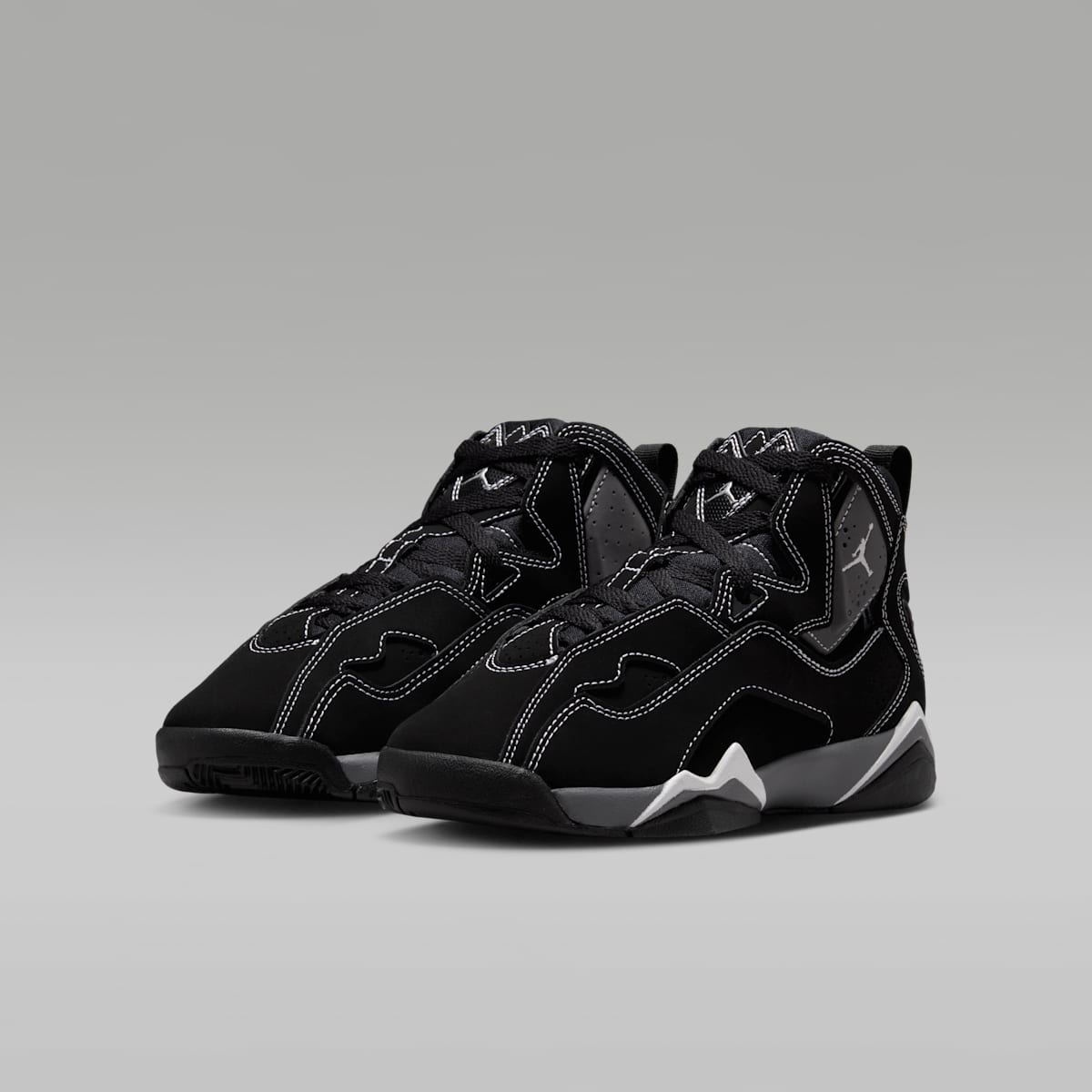 Jordan True Flight Big Kids' Shoes - Black/Light Graphite/Metallic Silver