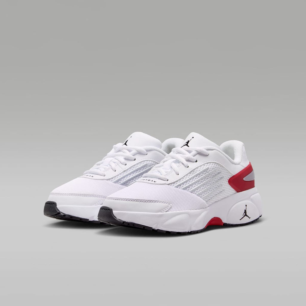 Jordan Trunner Flow Big Kids' Shoes - White/Gym Red/Metallic Silver/Black
