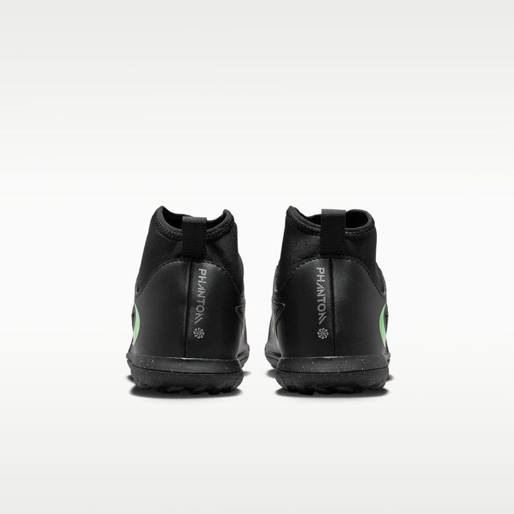 Nike Jr. Phantom 6 High Club Big Kids' Turf Soccer Shoes - Black/Black/Illusion Green