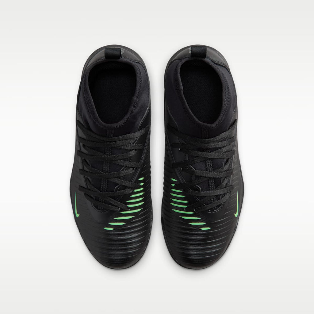 Nike Jr. Phantom 6 High Club Big Kids' Turf Soccer Shoes - Black/Black/Illusion Green