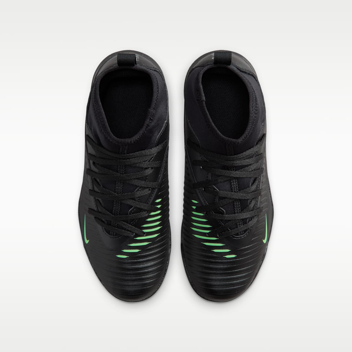 Nike Jr. Phantom 6 High Club Big Kids' Turf Soccer Shoes - Black/Black/Illusion Green