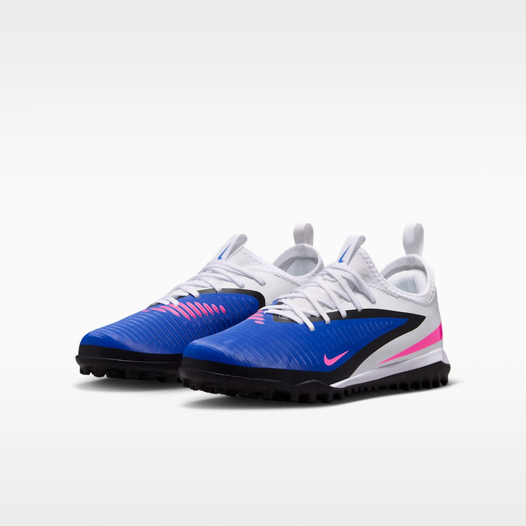 Nike Jr. Phantom 6 Low Academy Big Kids' Turf Soccer Shoes - Racer Blue/White/Pink Blast