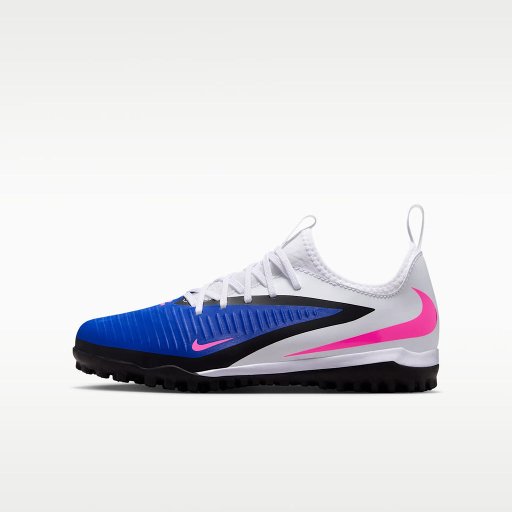 Nike Jr. Phantom 6 Low Academy Big Kids' Turf Soccer Shoes - Racer Blue/White/Pink Blast