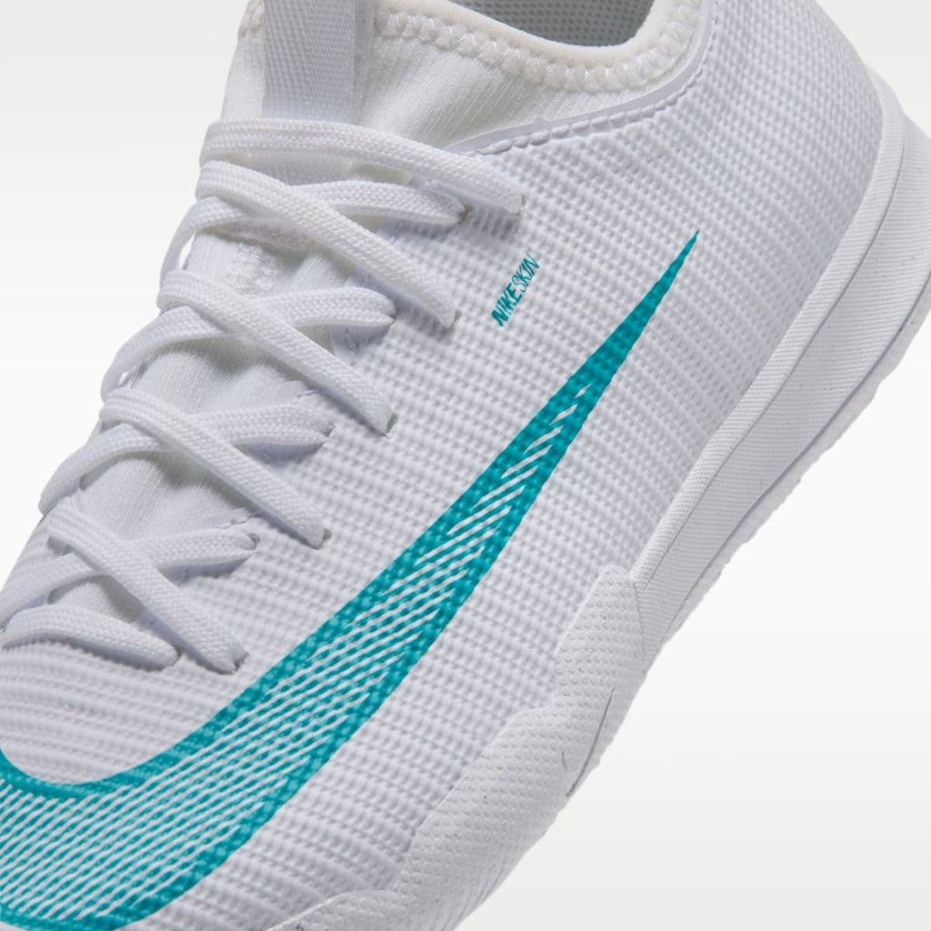 Nike Jr. Mercurial Vapor 17 Academy Big Kids' Indoor/Court Low-Top Soccer Shoes - White/Dusty Cactus