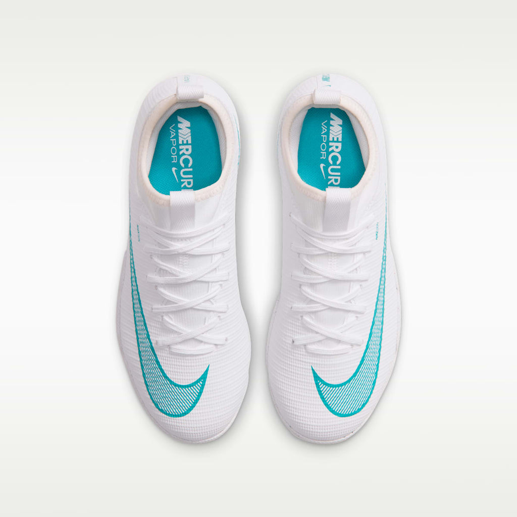 Nike Jr. Mercurial Vapor 17 Academy Big Kids' Turf Low-Top Soccer Shoes - White/Dusty Cactus