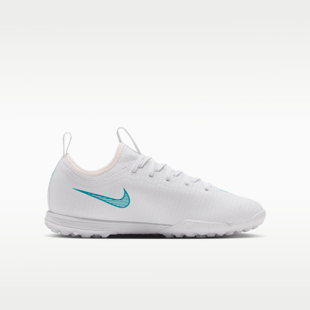 Nike Jr. Mercurial Vapor 17 Academy Big Kids' Turf Low-Top Soccer Shoes - White/Dusty Cactus