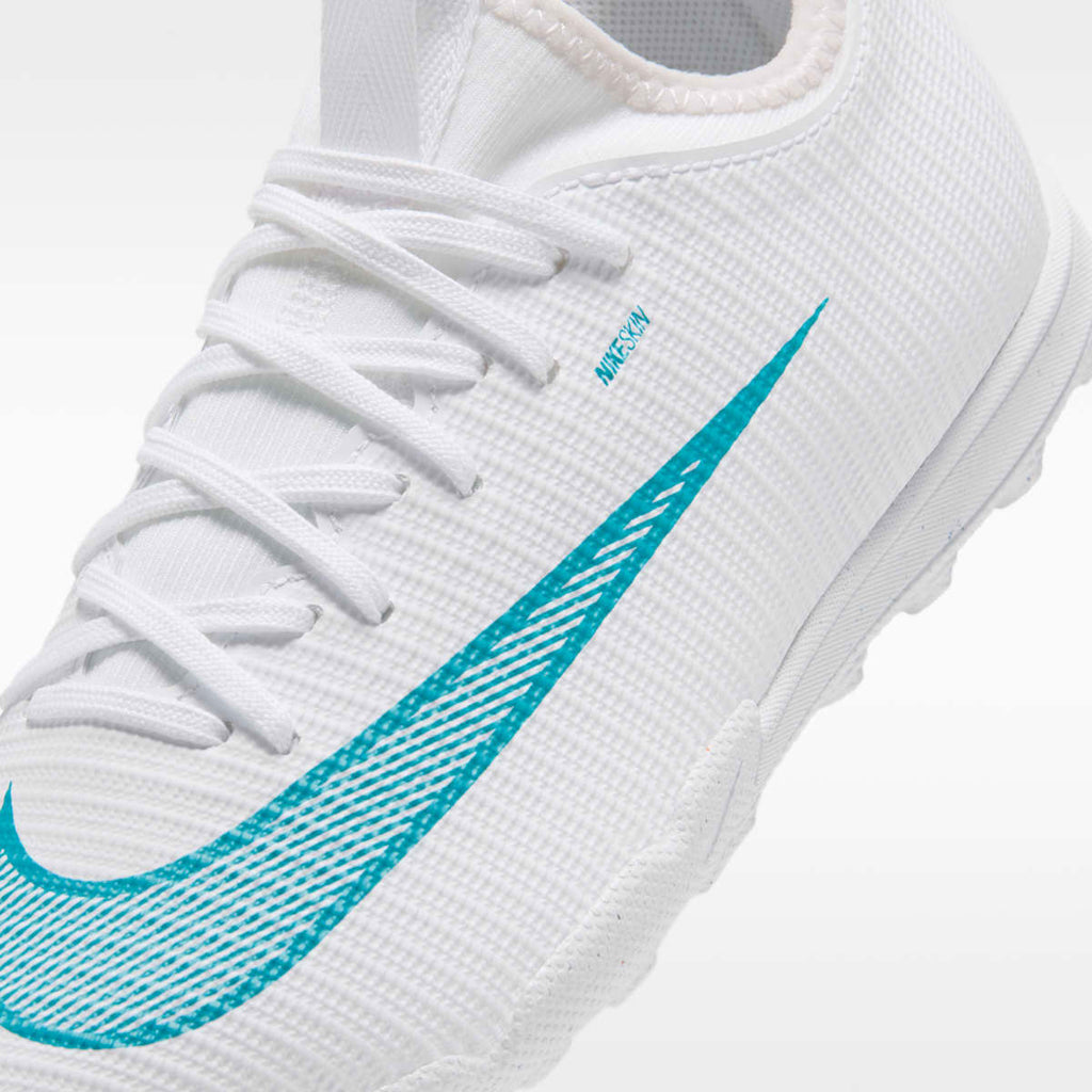 Nike Jr. Mercurial Vapor 17 Academy Big Kids' Turf Low-Top Soccer Shoes - White/Dusty Cactus