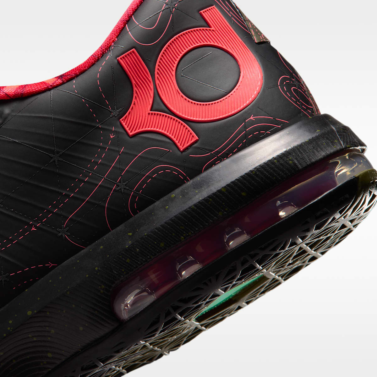KD 6 Men's Shoes - Black/Medium Olive/Noble Red/Atomic Red - Image 8