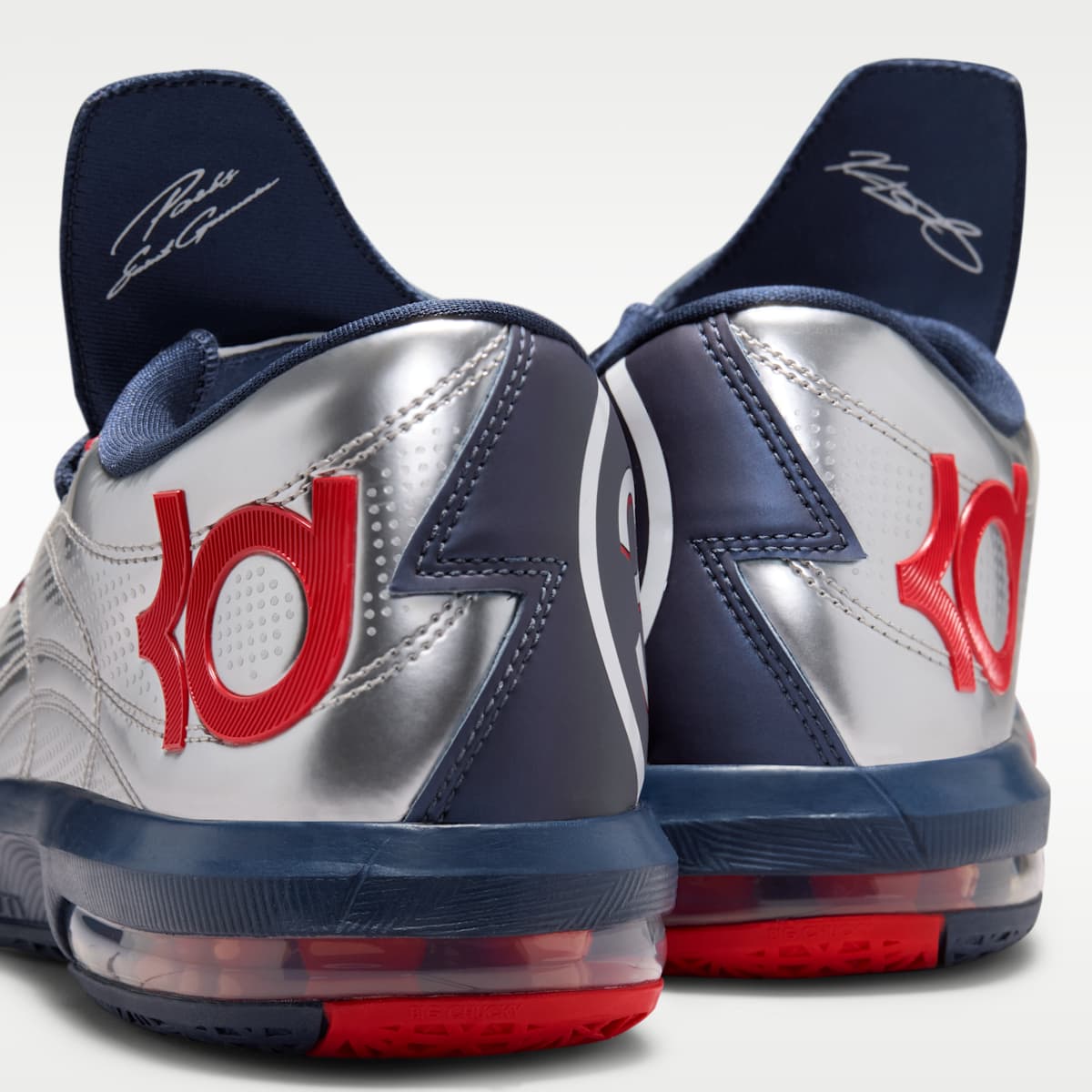 Nike KD 6 x Paris Saint-Germain Men's Shoes - Metallic Silver/Global Red/White/College Navy - Image 10