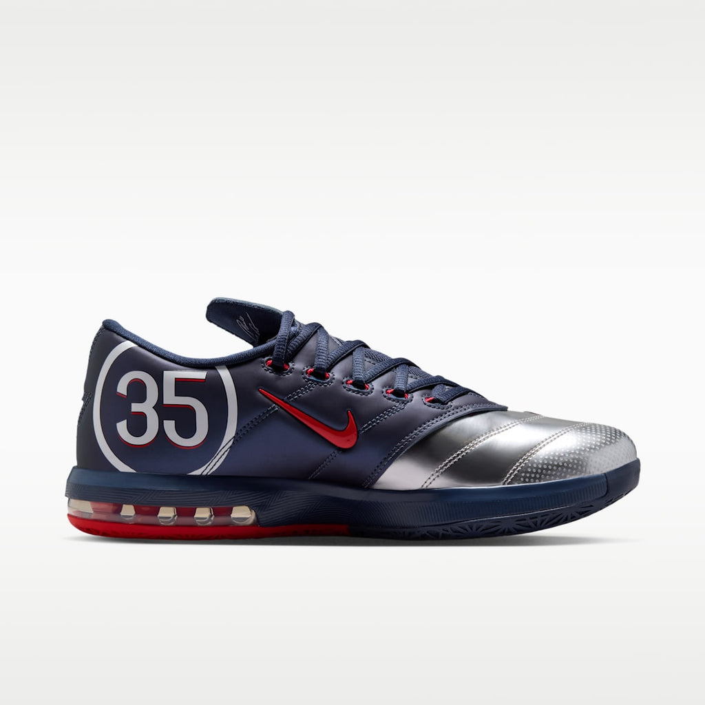 Nike KD 6 x Paris Saint-Germain Men's Shoes - Metallic Silver/Global Red/White/College Navy - Image 3