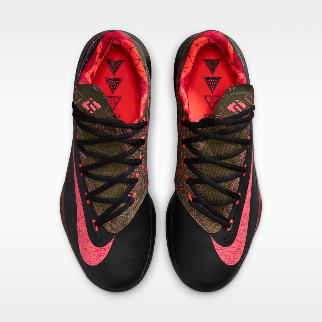 KD 6 Men's Shoes - Black/Medium Olive/Noble Red/Atomic Red - Image 4