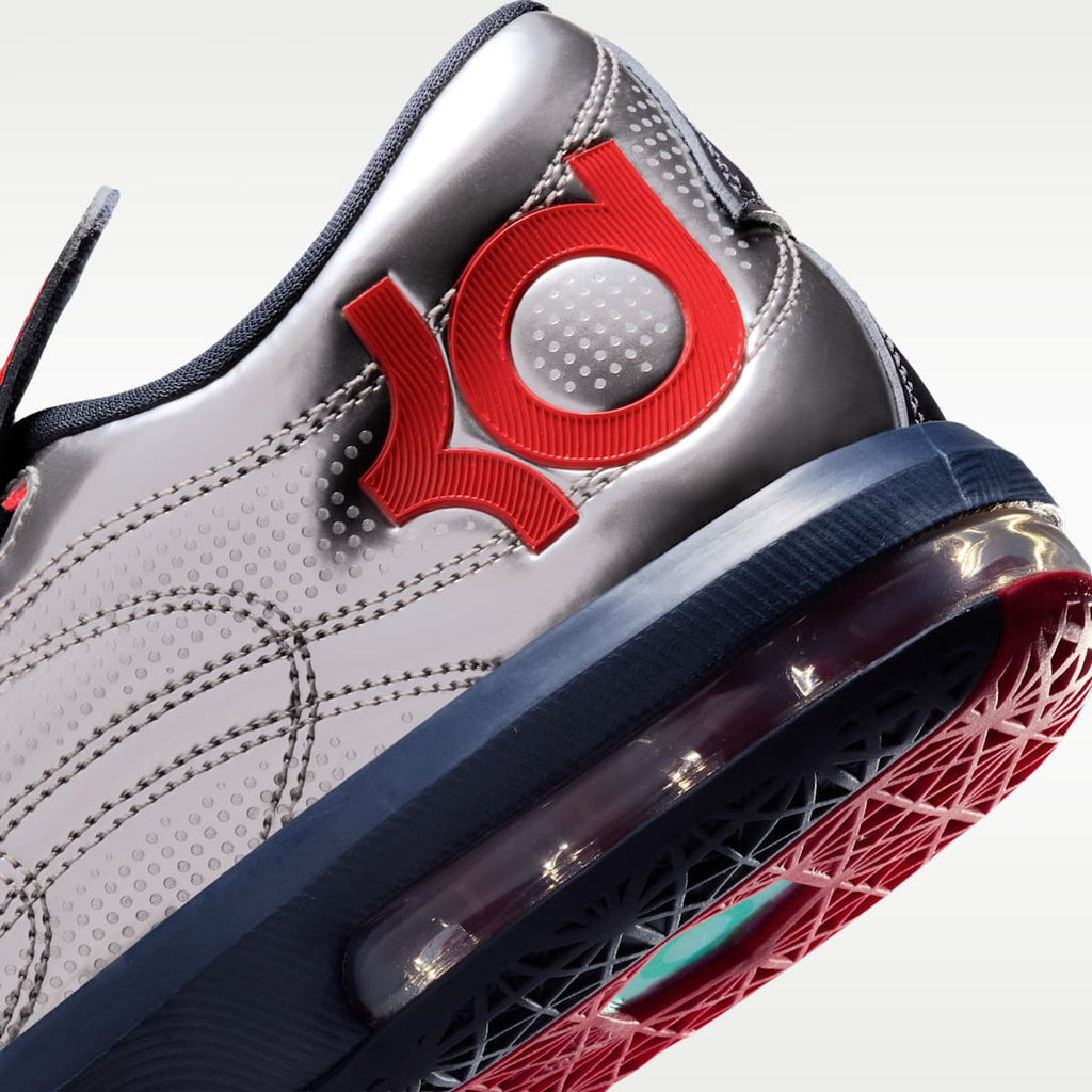 Nike KD 6 x Paris Saint-Germain Men's Shoes - Metallic Silver/Global Red/White/College Navy - Image 8