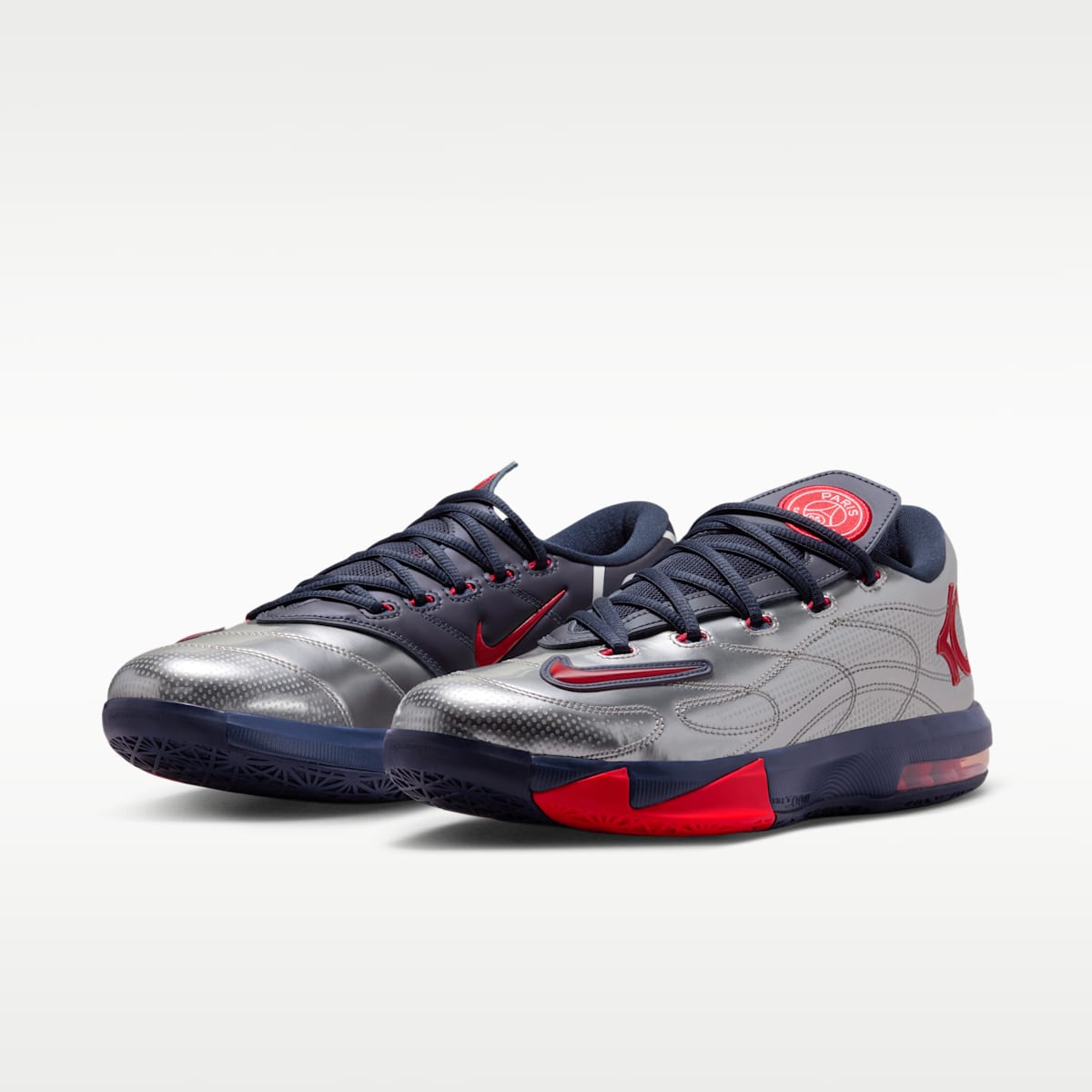Nike KD 6 x Paris Saint-Germain Men's Shoes - Metallic Silver/Global Red/White/College Navy - Image 5