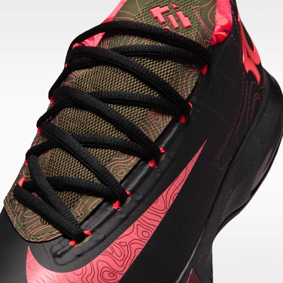 KD 6 Men's Shoes - Black/Medium Olive/Noble Red/Atomic Red - Image 7