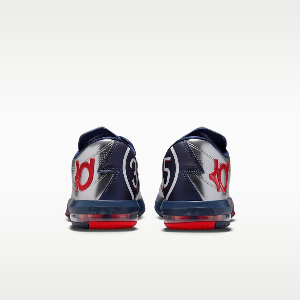 Nike KD 6 x Paris Saint-Germain Men's Shoes - Metallic Silver/Global Red/White/College Navy - Image 6