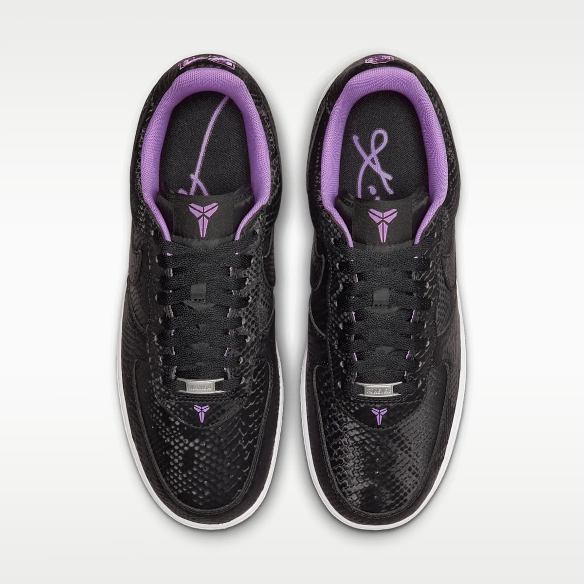 Kobe Air Force 1 Low Men's Shoes - Black/White/Purple Stardust - Image 4