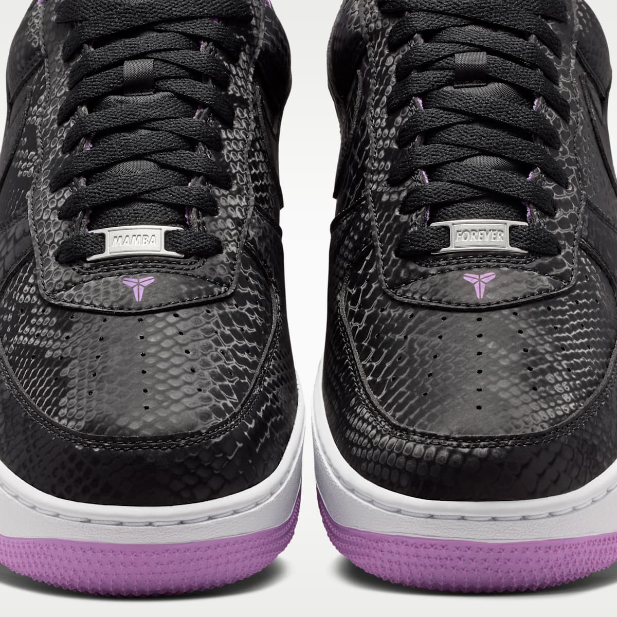 Kobe Air Force 1 Low Men's Shoes - Black/White/Purple Stardust - Image 9