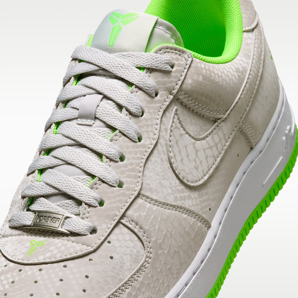 Kobe Air Force 1 Low Men's Shoes - Vast Grey/White/Electric Green - Image 7