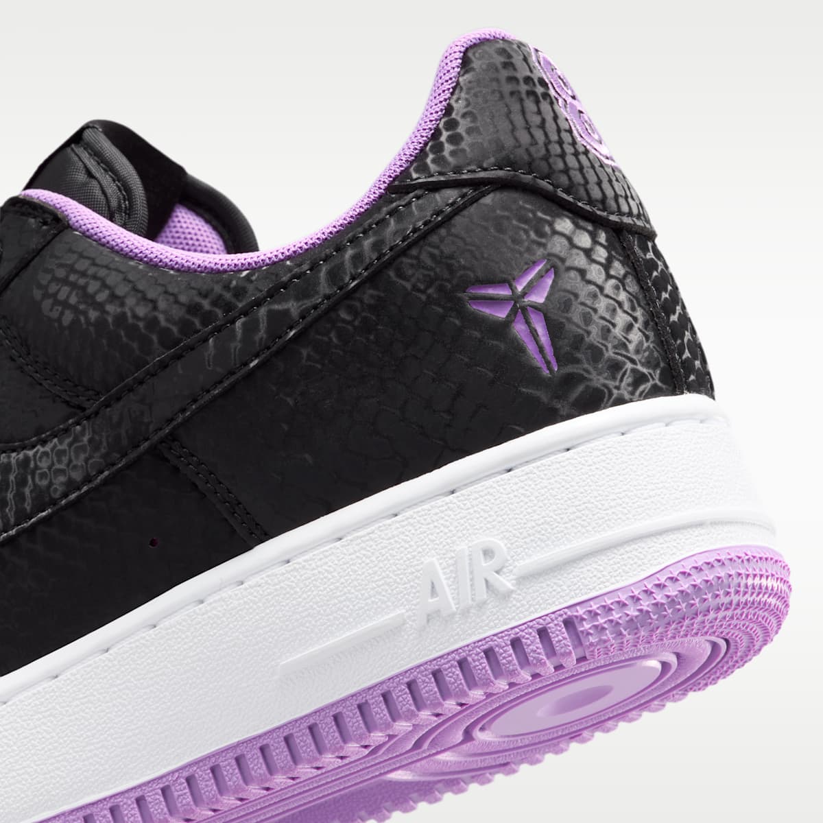 Kobe Air Force 1 Low Men's Shoes - Black/White/Purple Stardust - Image 8