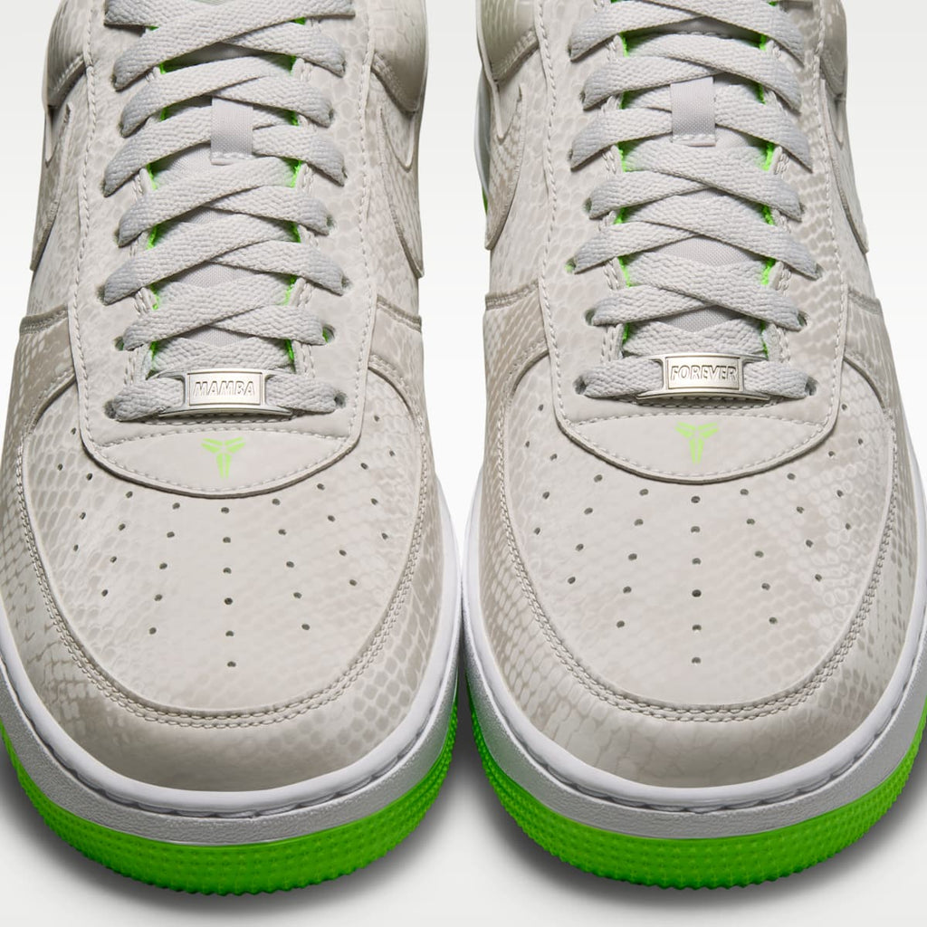 Kobe Air Force 1 Low Men's Shoes - Vast Grey/White/Electric Green - Image 9