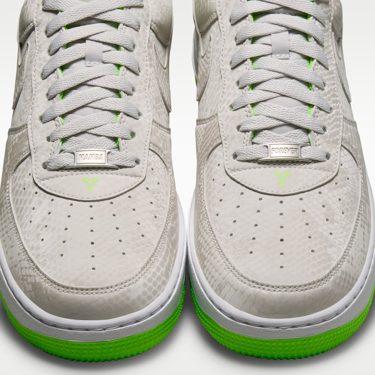 Kobe Air Force 1 Low Men's Shoes - Vast Grey/White/Electric Green - Image 9