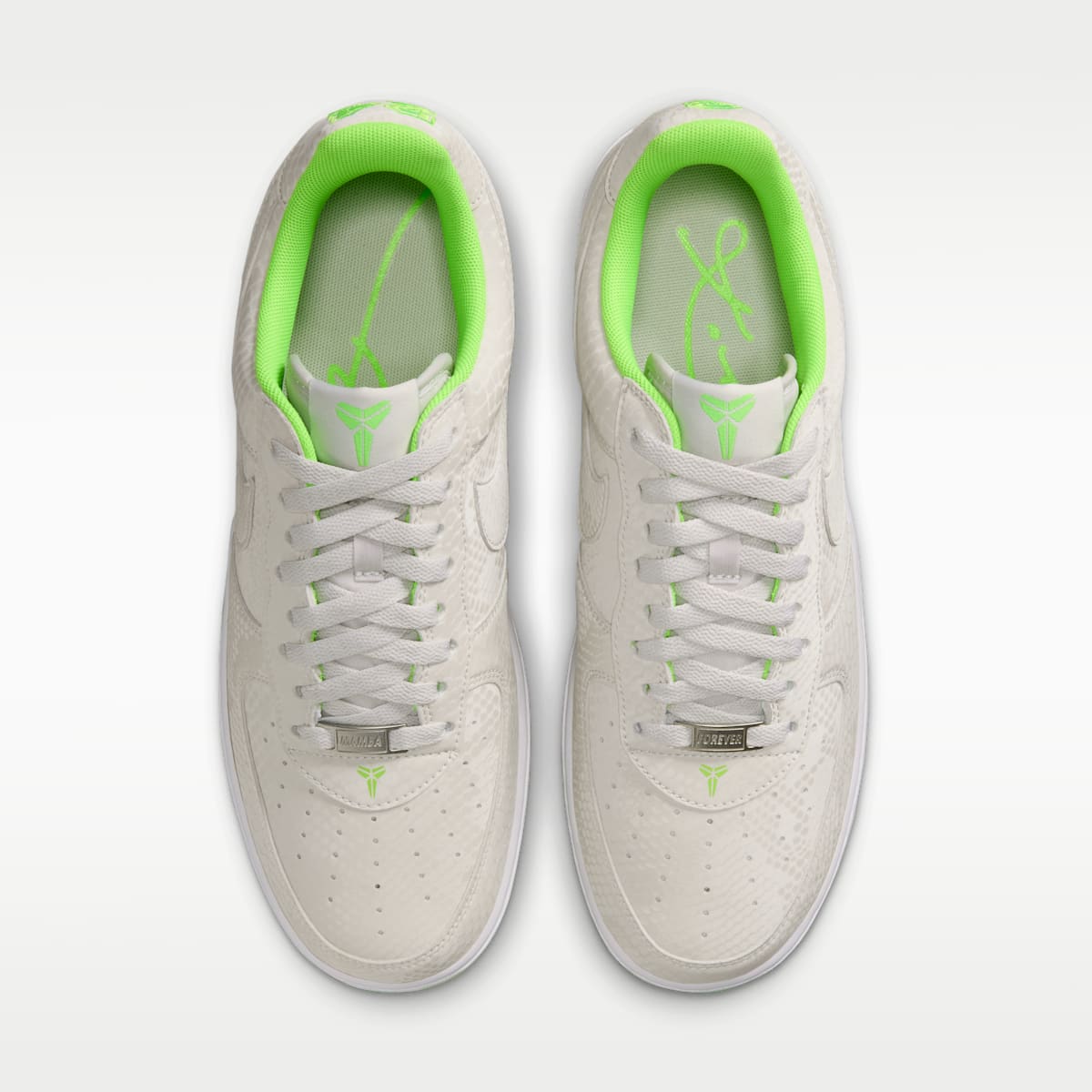 Kobe Air Force 1 Low Men's Shoes - Vast Grey/White/Electric Green - Image 4