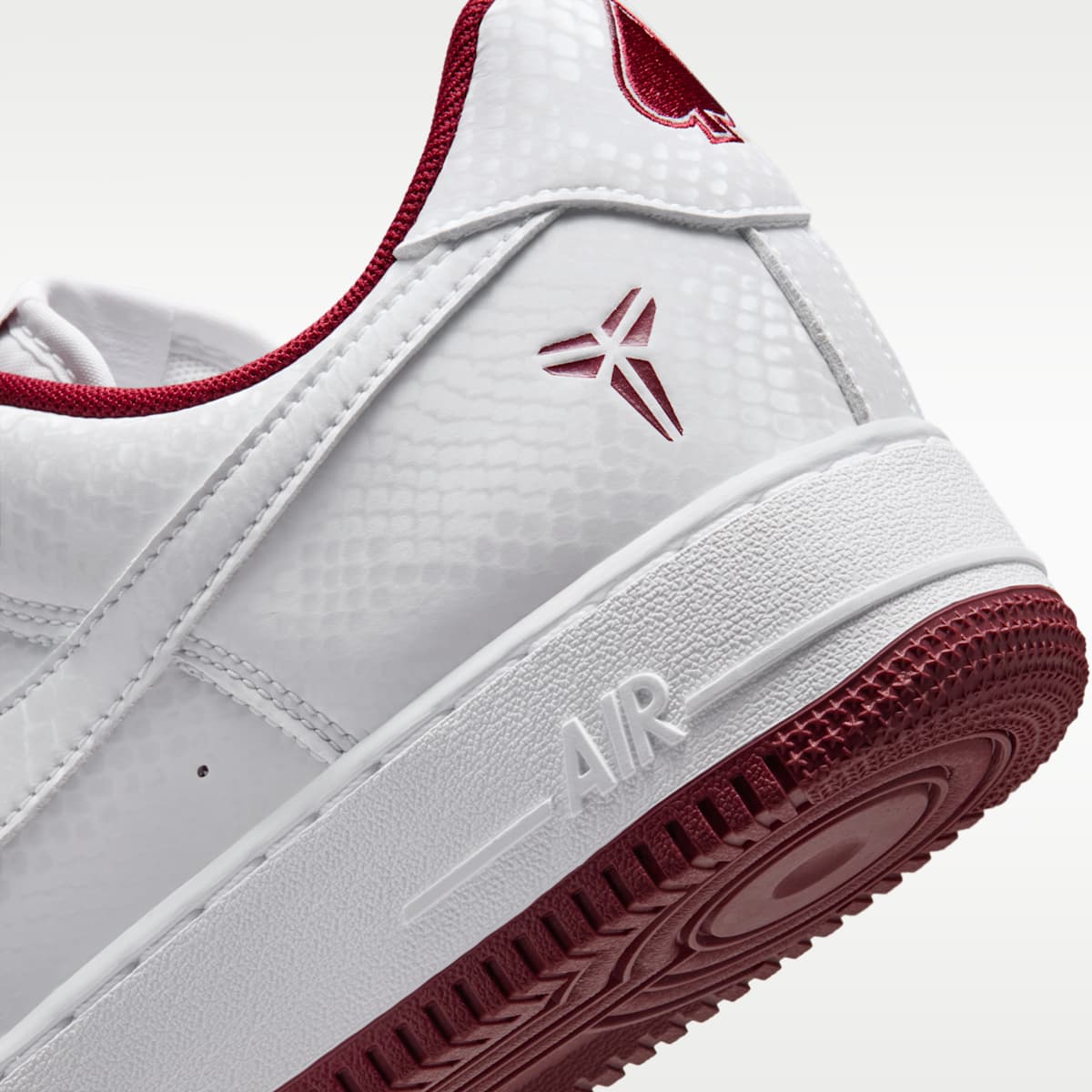 Kobe Air Force 1 Low Men's Shoes - White/Team Red - Image 8