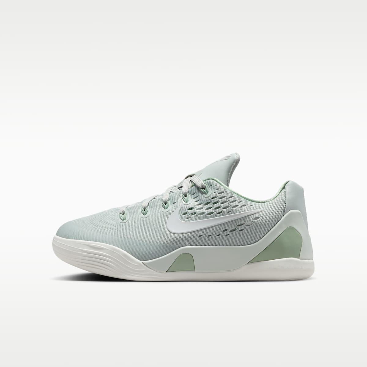 Kobe IX Low EM Big Kids' Basketball Shoes - Light Silver/Summit White/Steam - Image 1