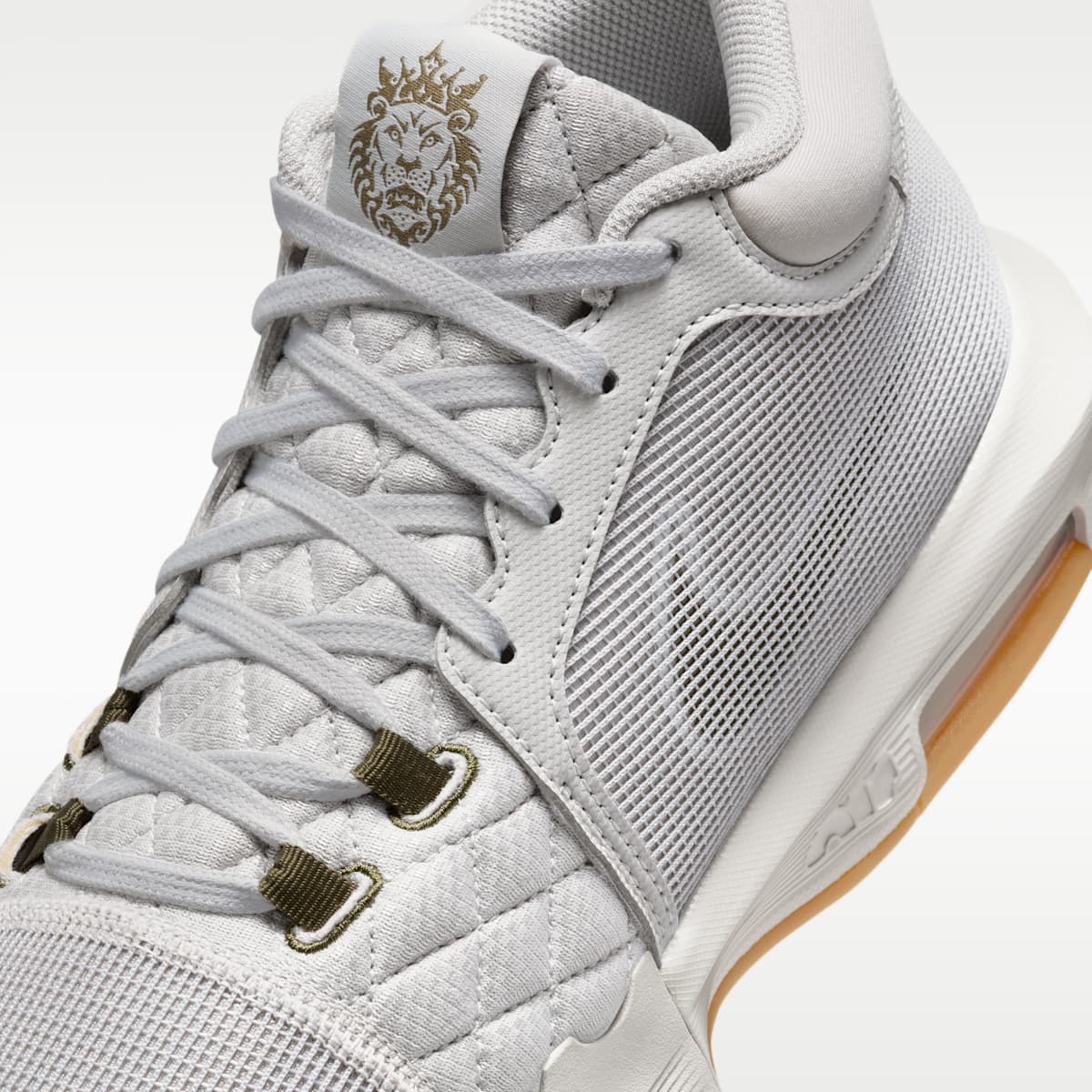 LeBron Witness 8 Basketball Shoes - Light Iron Ore/Sail/Gum Light Brown/Medium Olive - Image 7