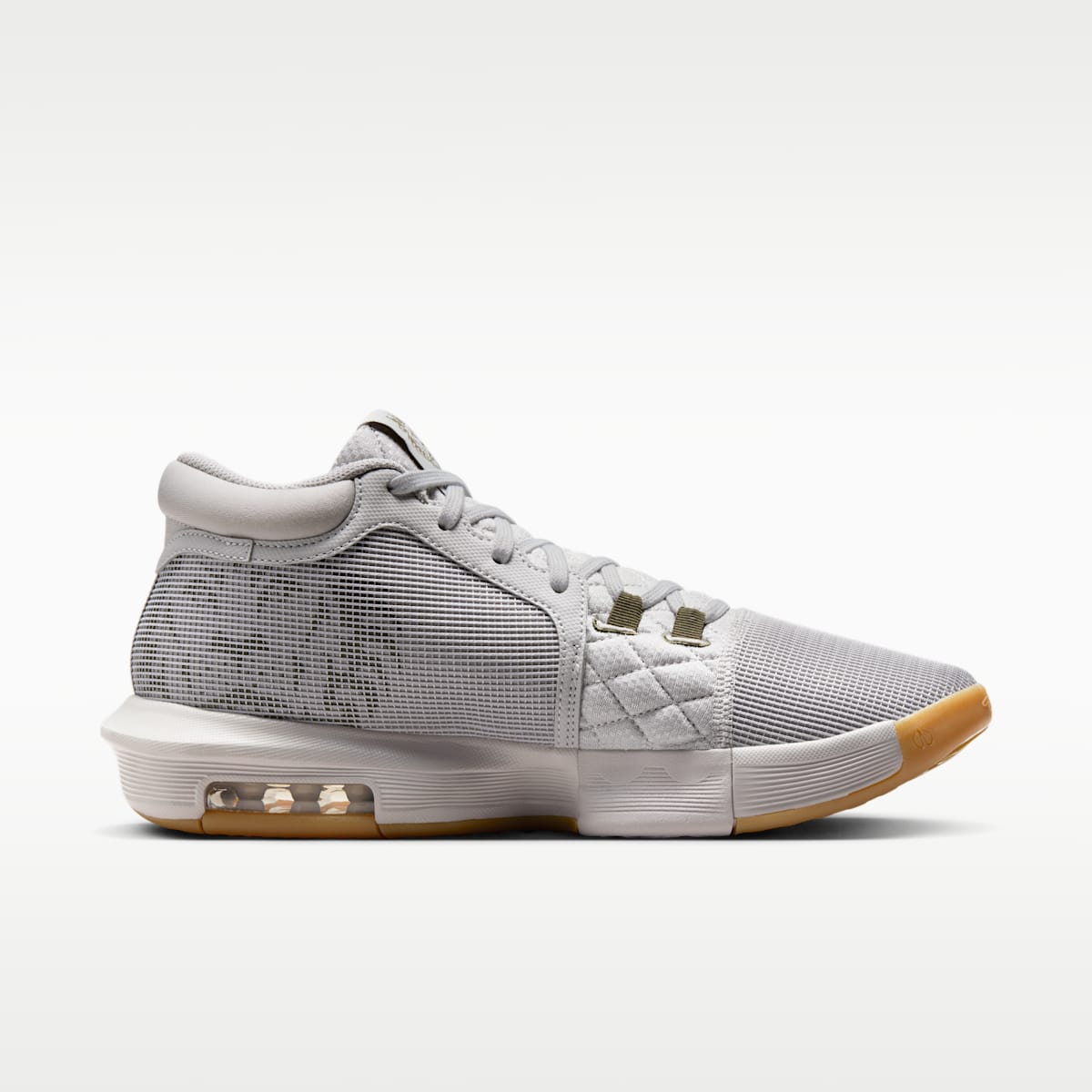 LeBron Witness 8 Basketball Shoes - Light Iron Ore/Sail/Gum Light Brown/Medium Olive - Image 3