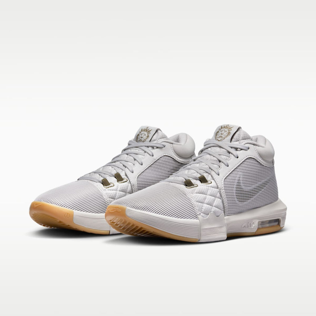 LeBron Witness 8 Basketball Shoes - Light Iron Ore/Sail/Gum Light Brown/Medium Olive - Image 5