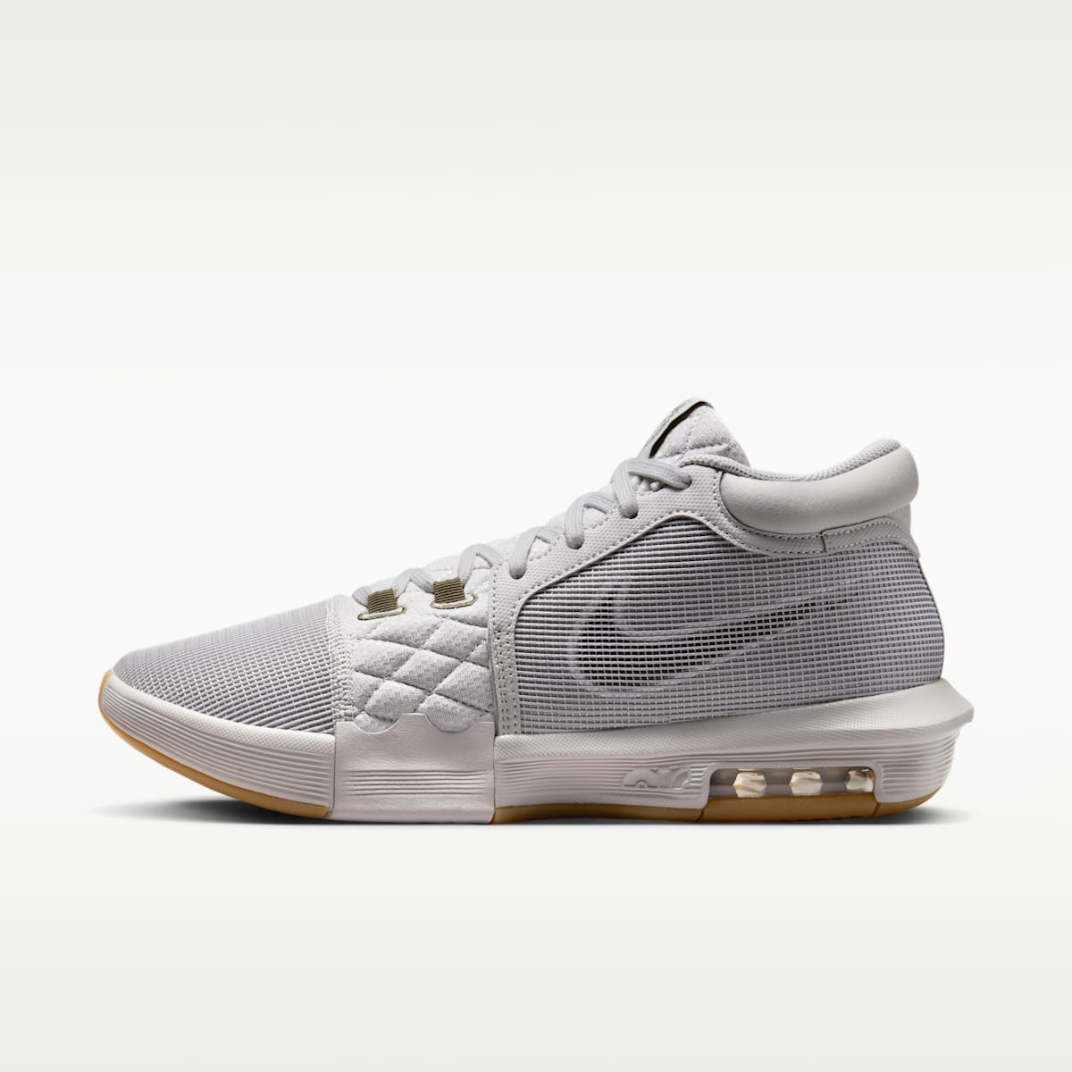 LeBron Witness 8 Basketball Shoes - Light Iron Ore/Sail/Gum Light Brown/Medium Olive - Image 1