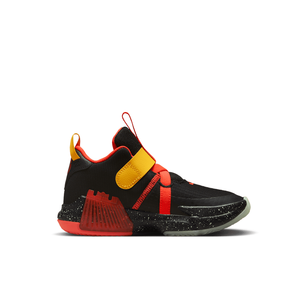 LeBron Witness 7 Little Kids' Shoes - Black/Bright Crimson/University Gold/Barely Volt