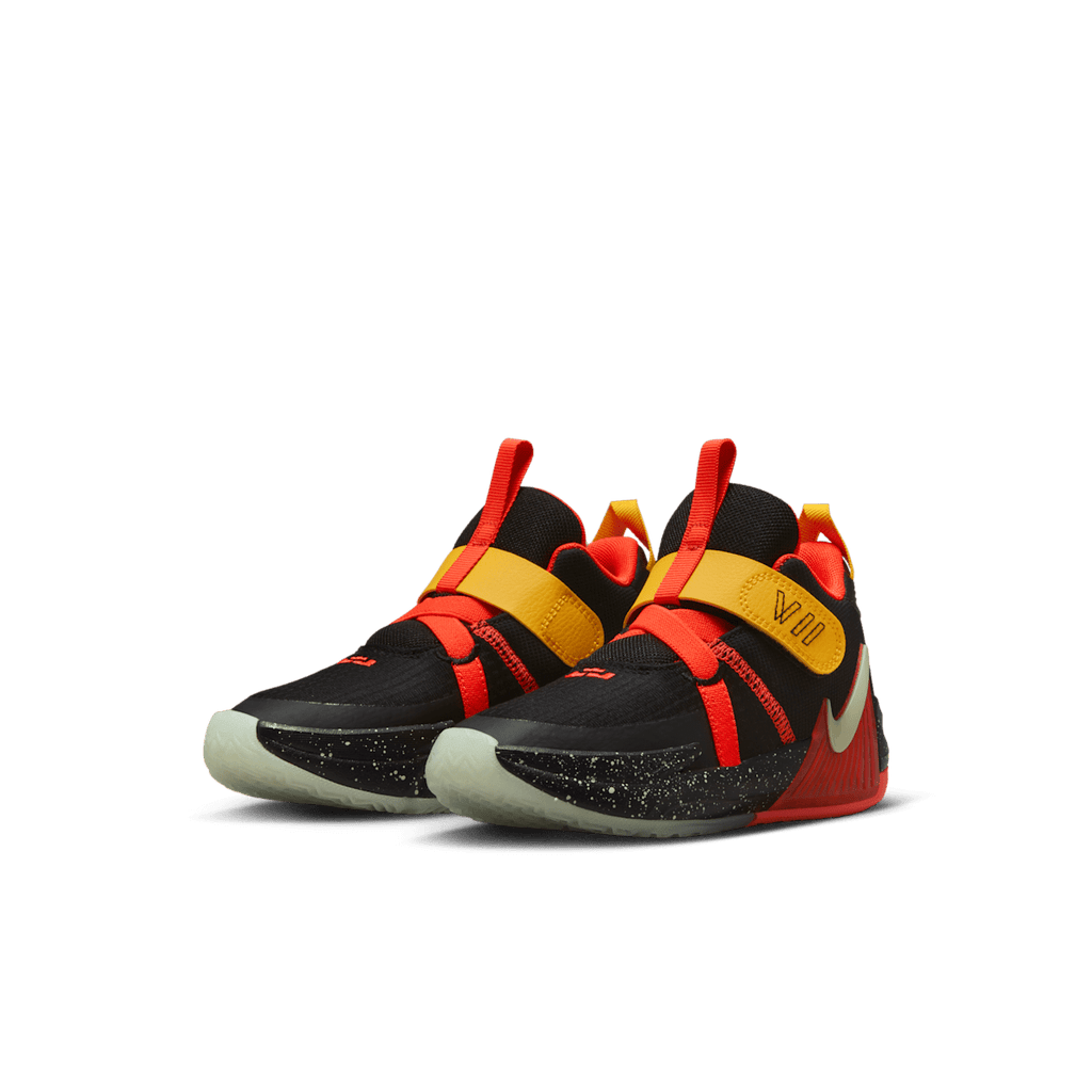 LeBron Witness 7 Little Kids' Shoes - Black/Bright Crimson/University Gold/Barely Volt