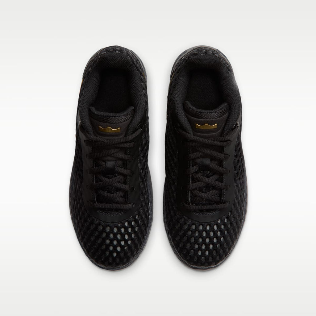 LeBron Witness X Big Kids' Basketball Shoes - Black/Black/Iron Grey/Metallic Gold